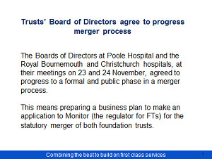Proposed merger Poole Bournemouth and Christchurch Hospital Trusts Consultation - Slide 2