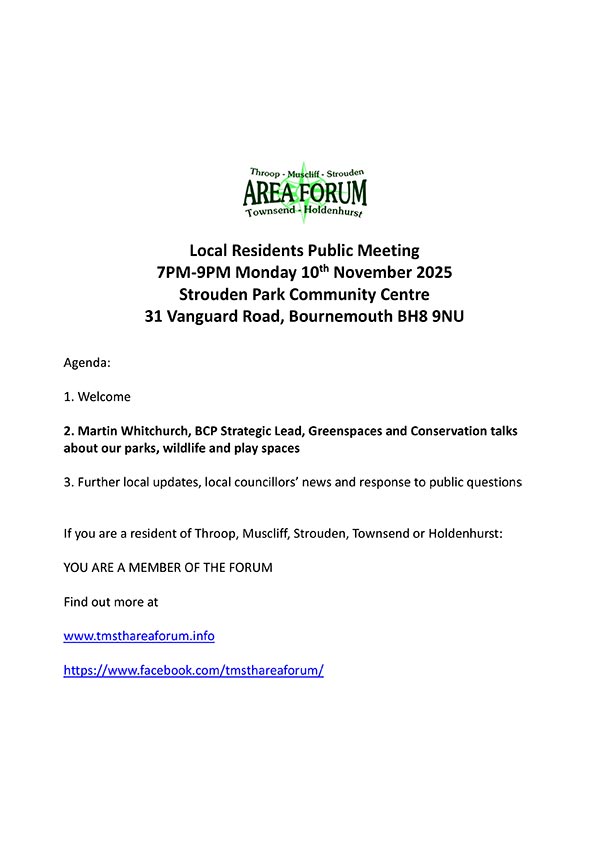 TMSTH Area Forum Agenda 10th November 2025