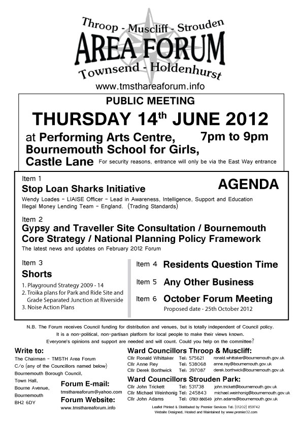TMSTH Area Forum Agenda June 2012 - Side 1