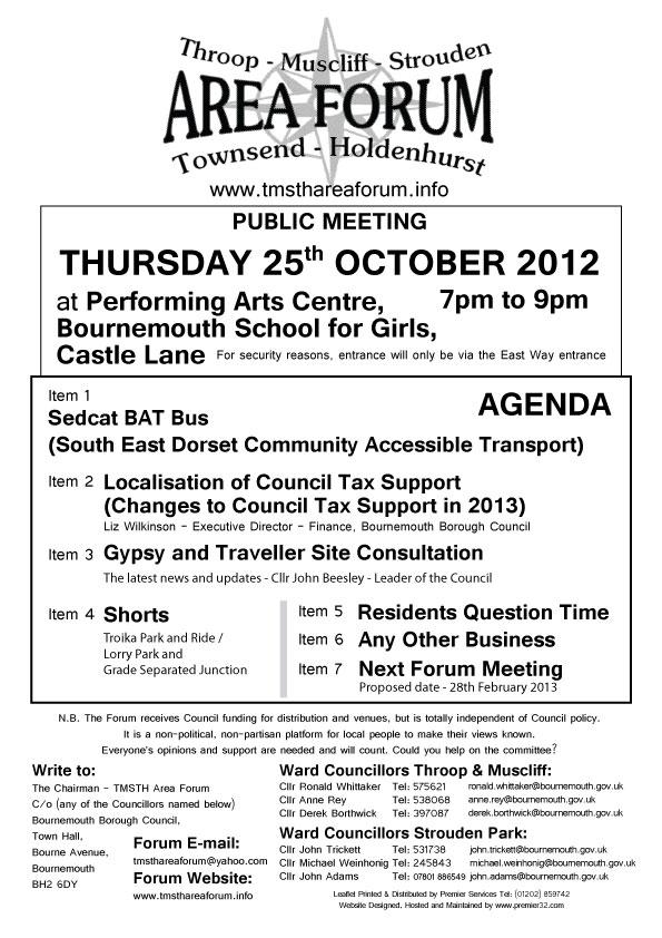 TMSTH Area Forum Agenda October 2012 - Side 1
