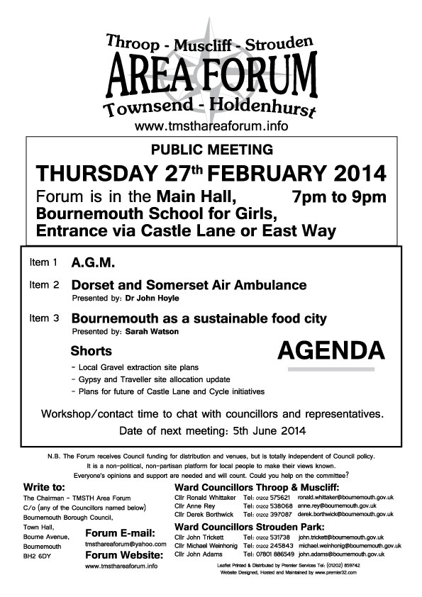 TMSTH Area Forum Agenda February 2014 - Side 1