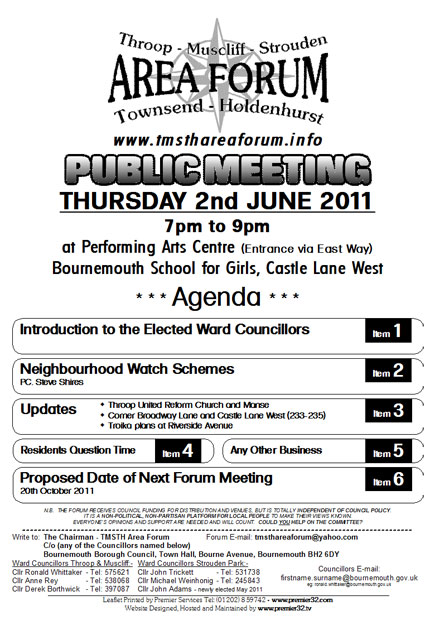 TMSTH Area Forum Agenda June 2011 - Side 1